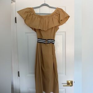 Off-Shoulder Ruffle Midi Dress